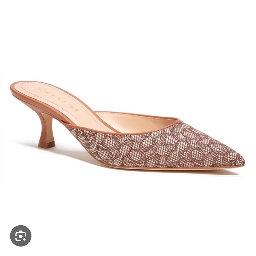 Coach Renn Leather Kitten Mules